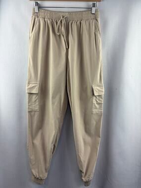 Women’s Happily Grey Large Tan Cargo Joggers